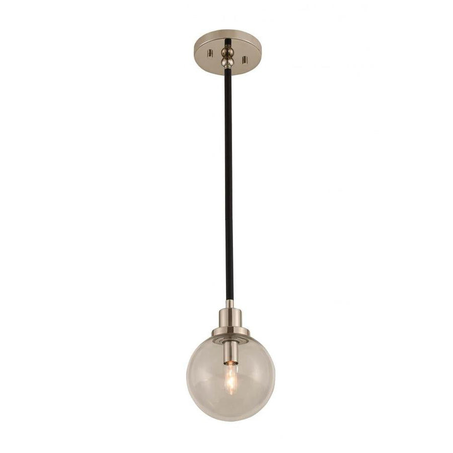 Cameo 6 Inch Pendant – Matte Black Finish With Nickel Accents – 315410BPN