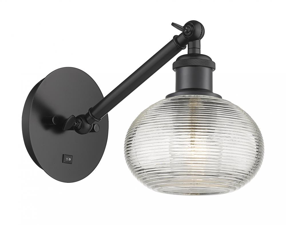 Innovations Lighting 317-1W-BK-G555-6CL Sconce - Matte Black