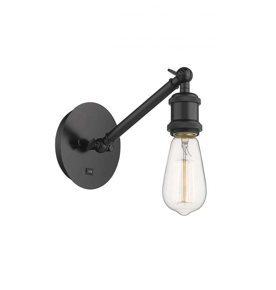 Innovations Lighting 317-1W-BK-G555-6CL Sconce - Matte Black