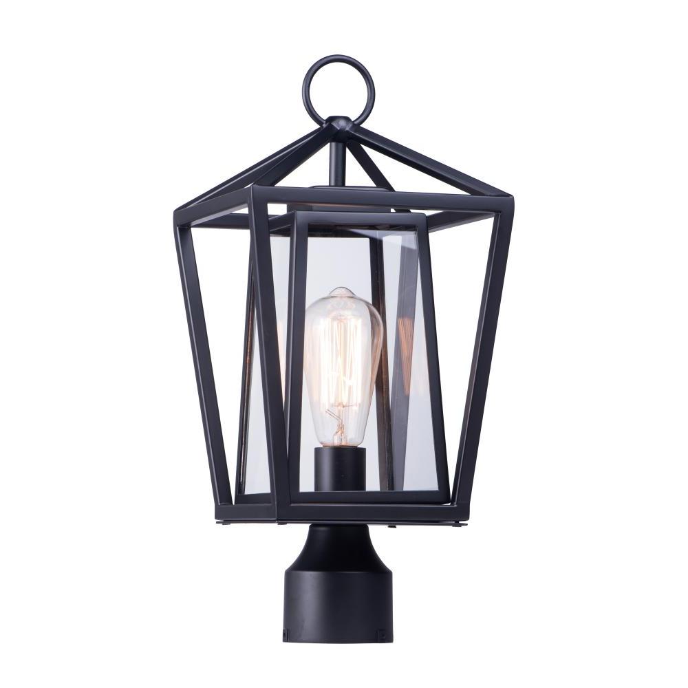 Artisan 8 Inch Outdoor Post Lantern – Black