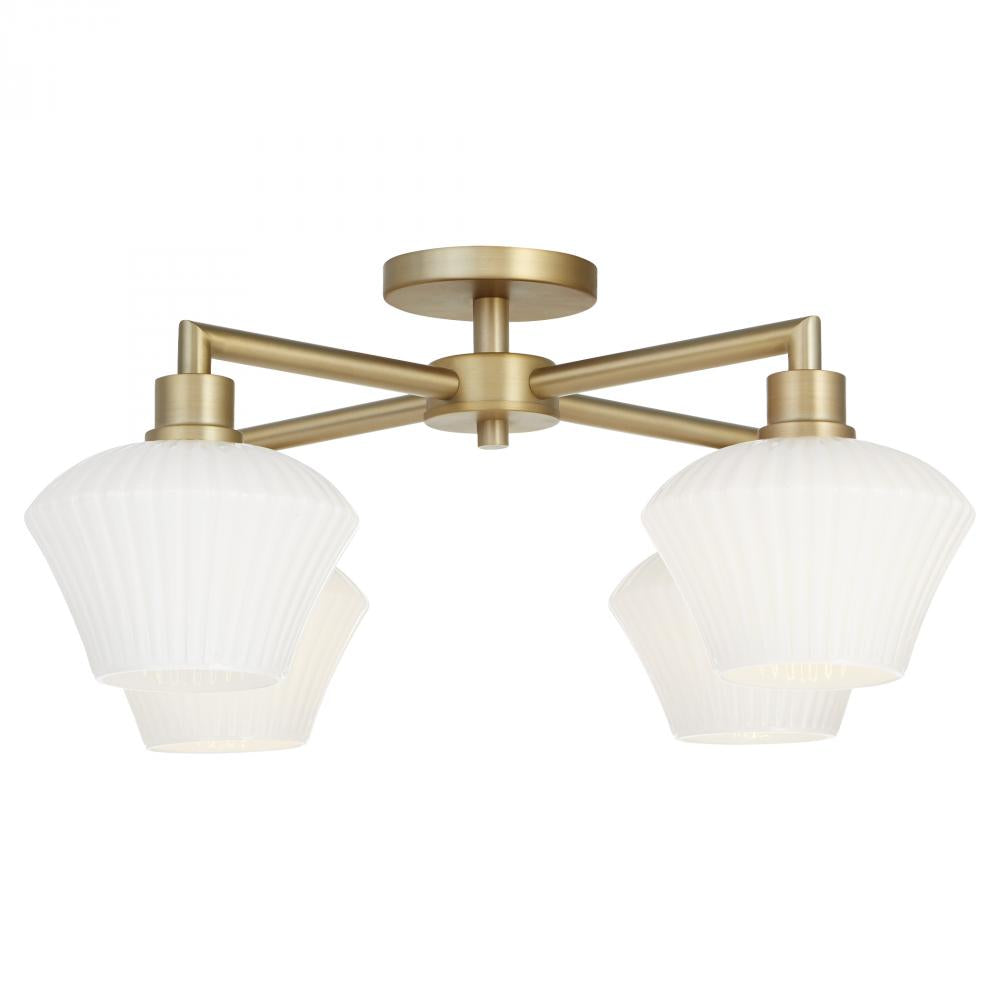 Quorum Lighting BELLEVIEW 3221-26-80 Flush Mount Contemporary - Aged Brass