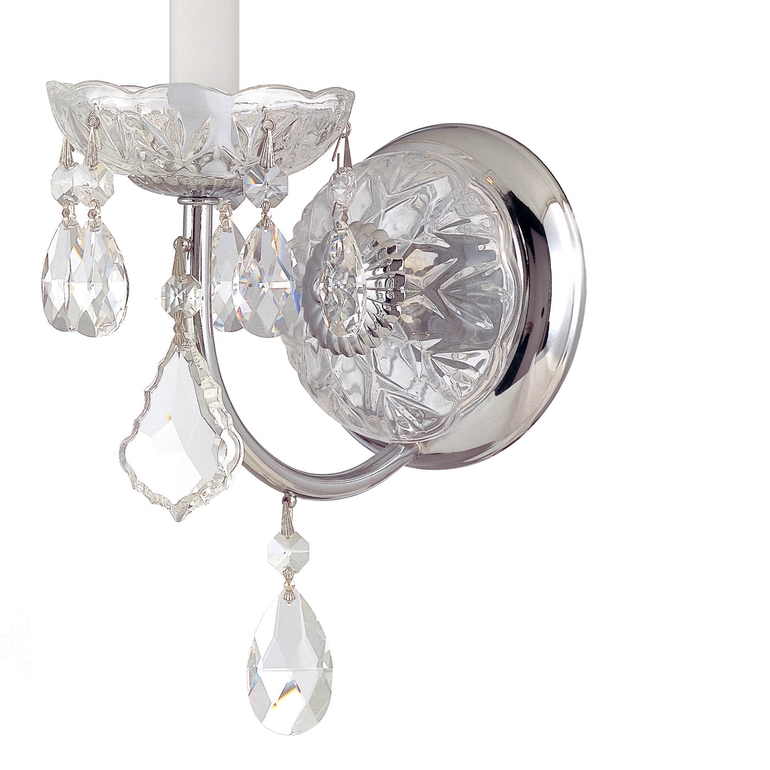 Crystorama Imperial 3221-CH-CL-MWP – 4.75 Inch – 1 Light – Sconce – Clear Crystal – Polished Chrome – Damp Rated