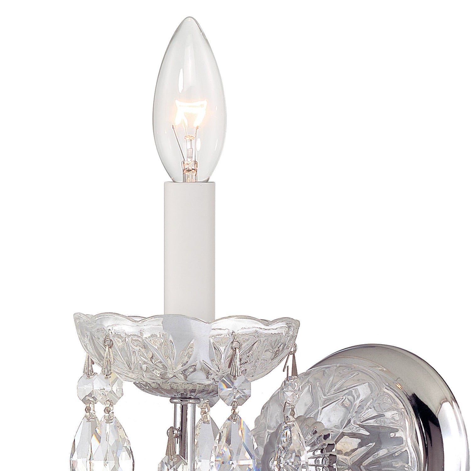 Crystorama Imperial 3221-CH-CL-SAQ – 4.75 Inch – 1 Light – Sconce – Clear Crystal – Polished Chrome – Damp Rated