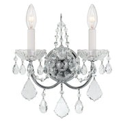 Crystorama Imperial 3222-CH-CL-SAQ – 12 Inch – 2 Light – Sconce – Clear Crystal – Polished Chrome – Dry Rated