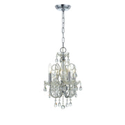 Crystorama Imperial 3224-CH-CL-SAQ – 12 Inch – 4 Light – Chandelier – Clear Crystal – Polished Chrome – Dry Rated
