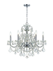 Crystorama Imperial 3226-CH-CL-I – 26 Inch – 6 Light – Chandelier – Clear Crystal – Polished Chrome – Dry Rated