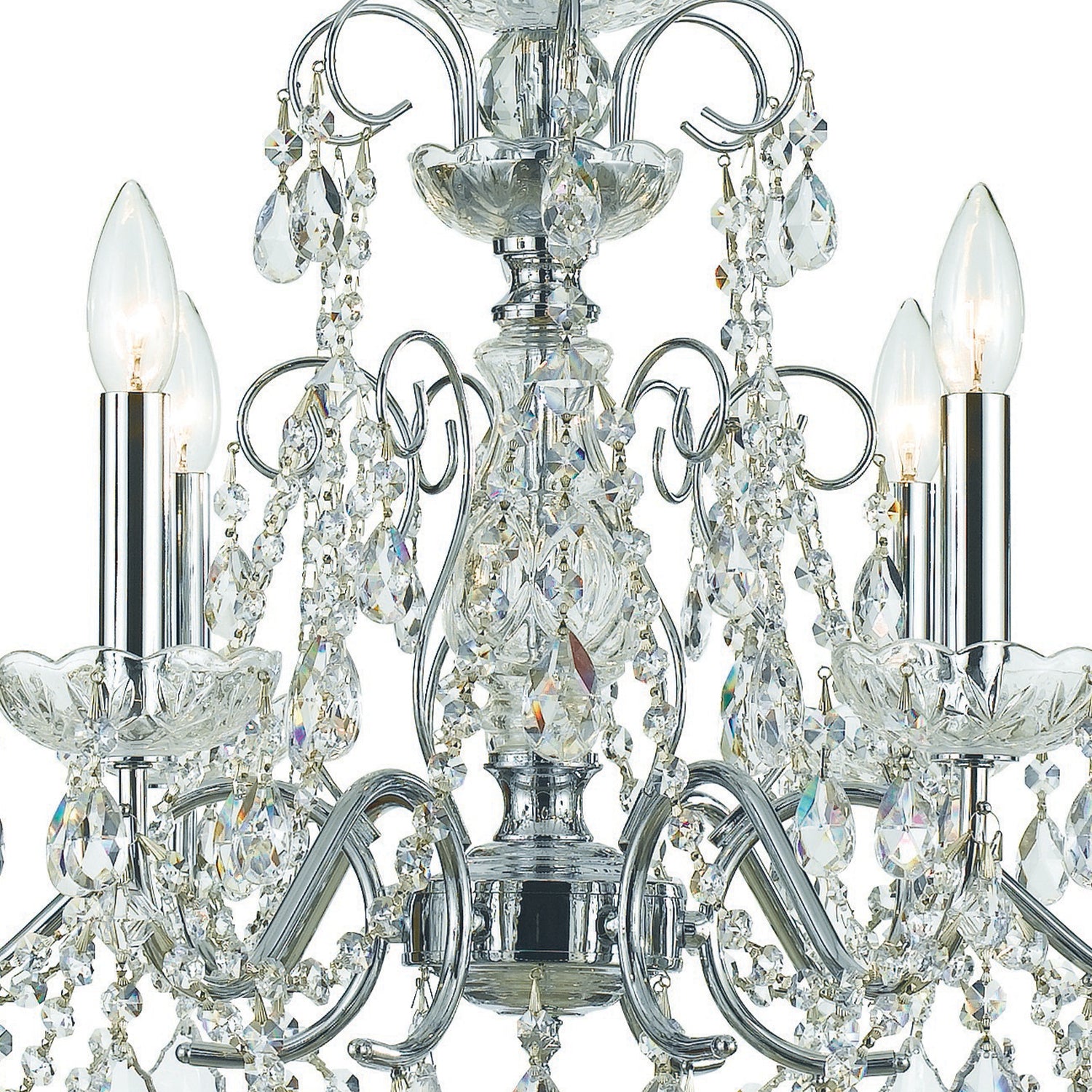 Crystorama Imperial 3226-CH-CL-MWP – 26 Inch – 6 Light – Chandelier – Clear Crystal – Polished Chrome – Dry Rated
