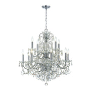 Crystorama Imperial 3228-CH-CL-MWP – 29.5 Inch – 12 Light – Chandelier – Clear Crystal – Polished Chrome – Dry Rated