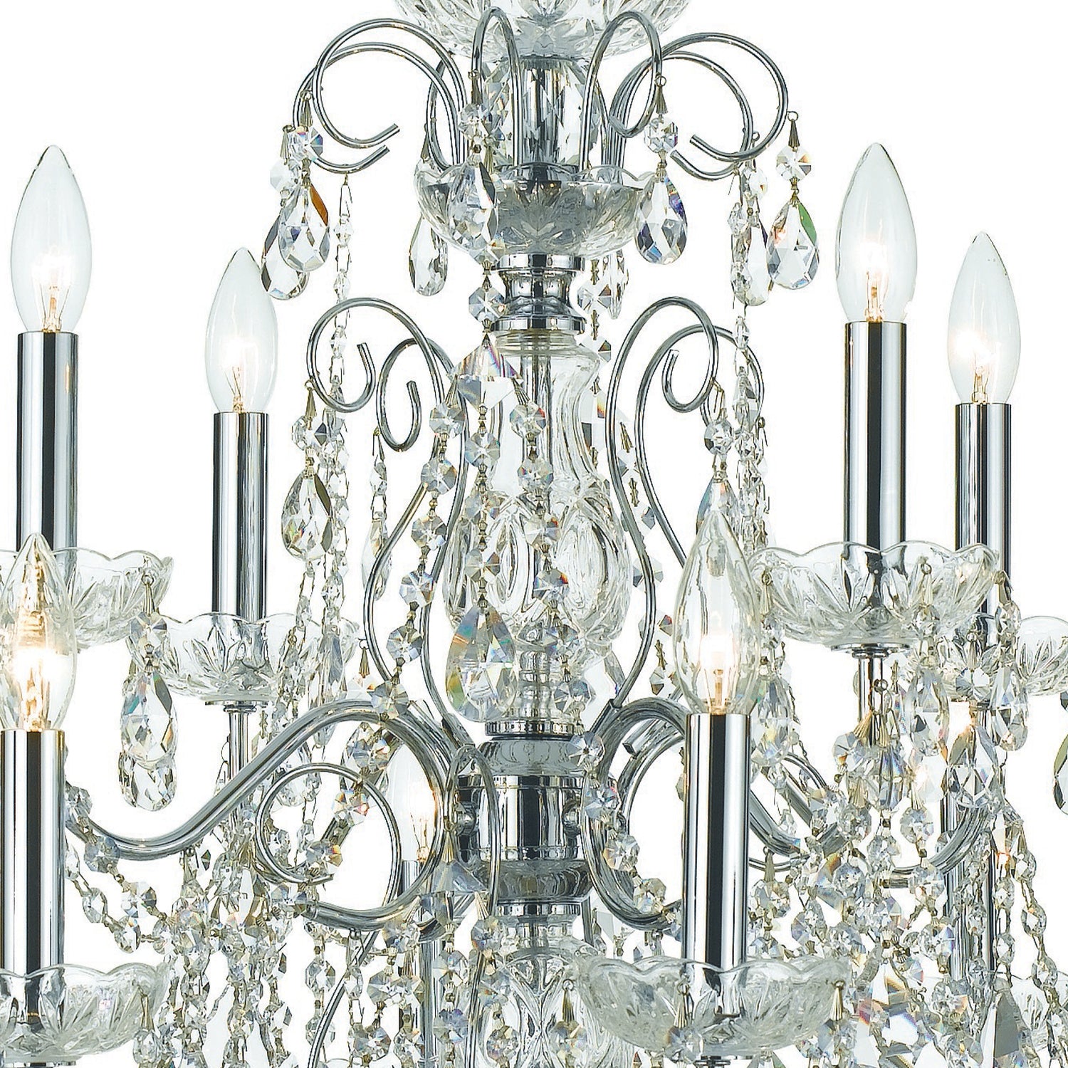 Crystorama Imperial 3228-CH-CL-MWP – 29.5 Inch – 12 Light – Chandelier – Clear Crystal – Polished Chrome – Dry Rated