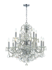 Crystorama Imperial 3228-CH-CL-SAQ – 29.5 Inch – 12 Light – Chandelier – Clear Crystal – Polished Chrome – Dry Rated