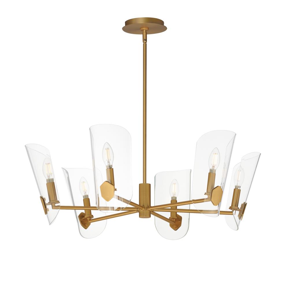 Armory 28.5 Inch Chandelier – Natural Aged Brass