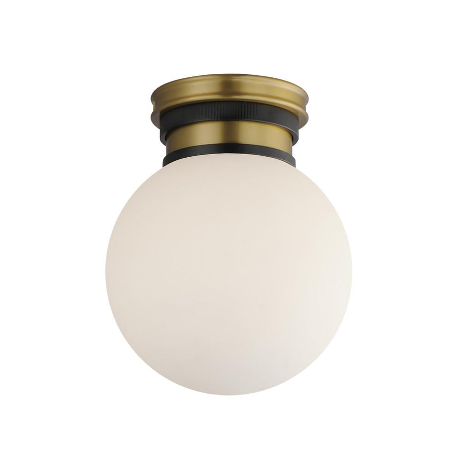 Maxim Lighting 32481SWBKNAB San Simeon 7.75 Inch Semi Flush Mount Light – Black / Natural Aged Brass