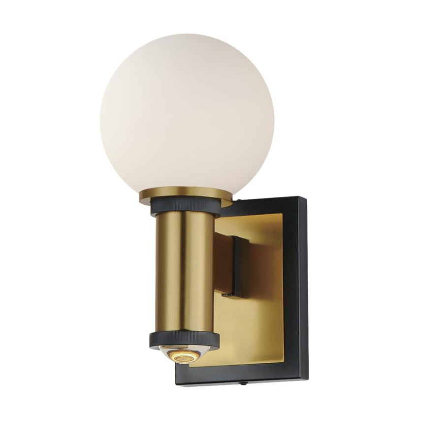 Maxim Lighting 32482SWBKNAB San 6 Simeon Wall Sconce - Black / Natural Aged Brass