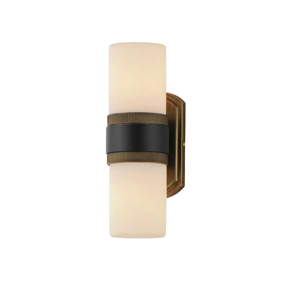 Ruffles 5.25 Inch Outdoor Wall Lantern – Black / Antique Brass