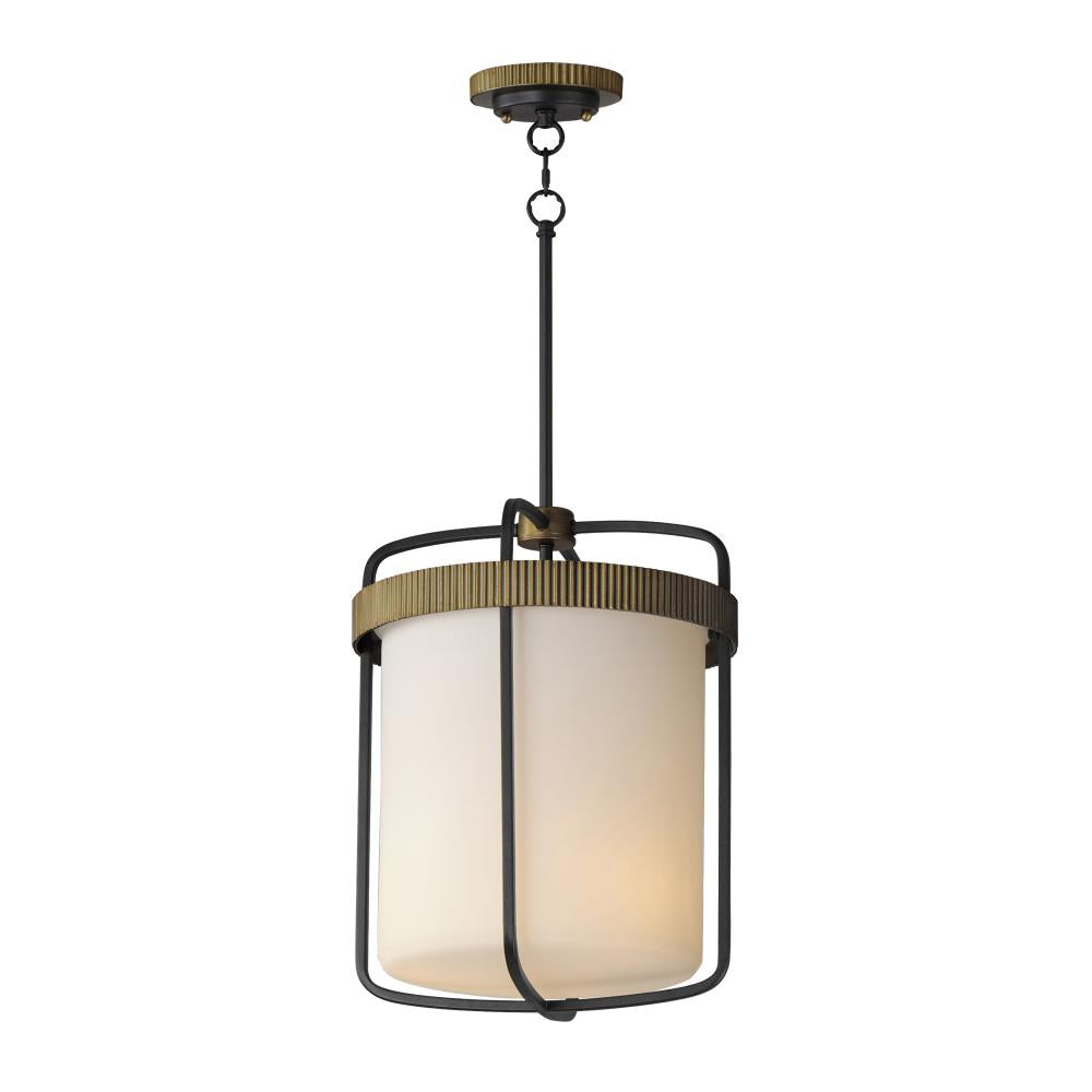 Ruffles 13.75 Inch Pendant – Black / Antique Brass
