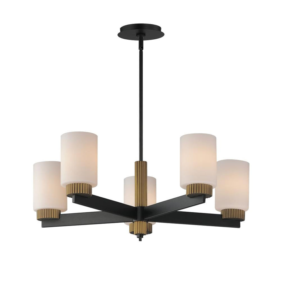 Ruffles 30.25 Inch Semi Flush Mount Light – Black / Antique Brass