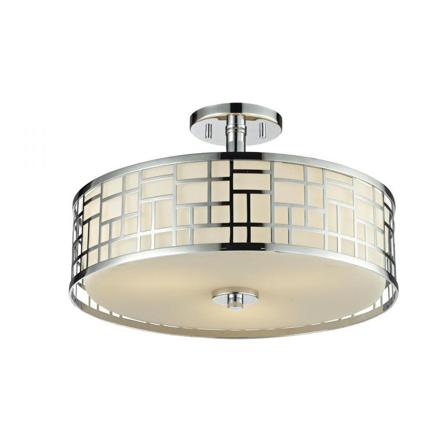 3 Light Semi Flush Mount Light-Matte Opal