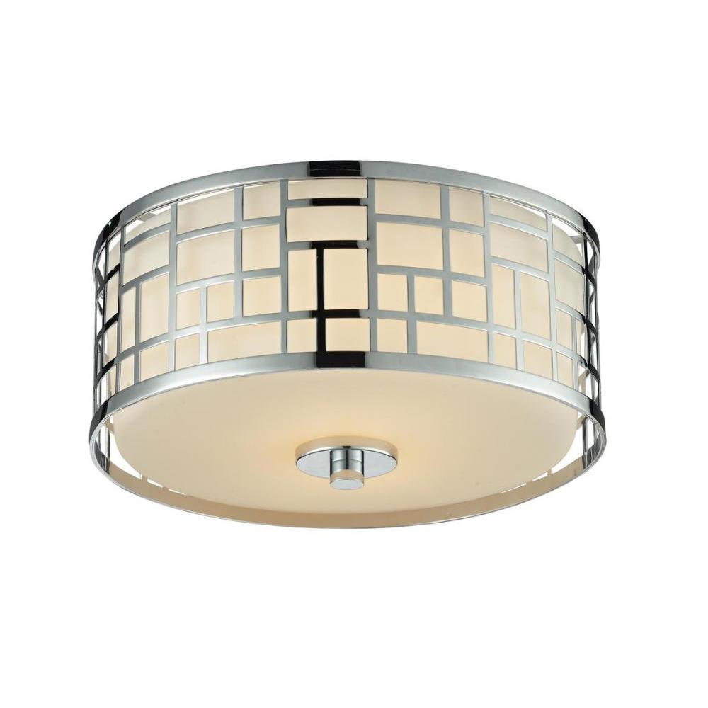 2 Light Flush Mount Light-Matte Opal