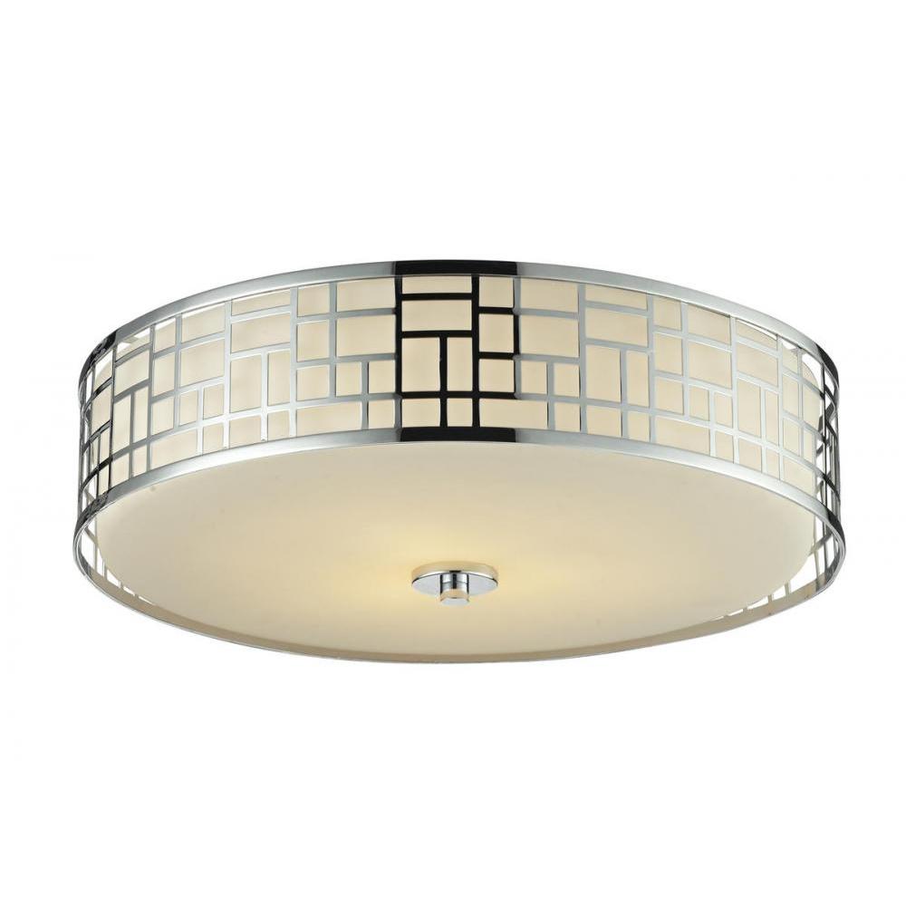 3 Light Flush Mount Light-Matte Opal