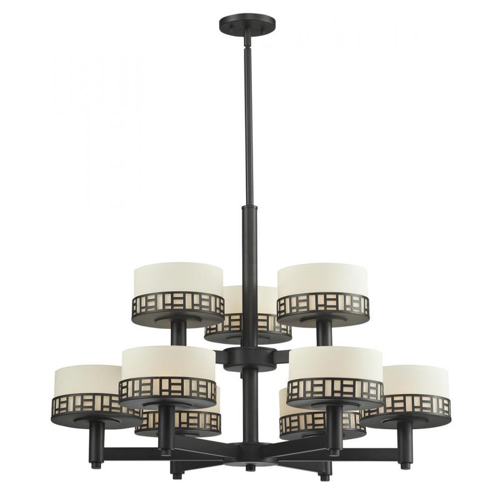 9 Light Chandelier-Matte Opal