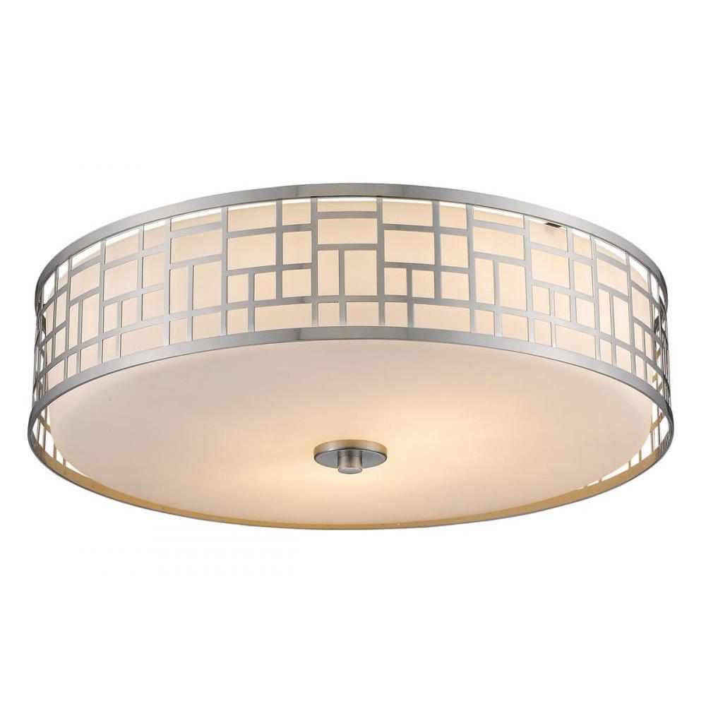 3 Light Flush Mount Light-Matte Opal