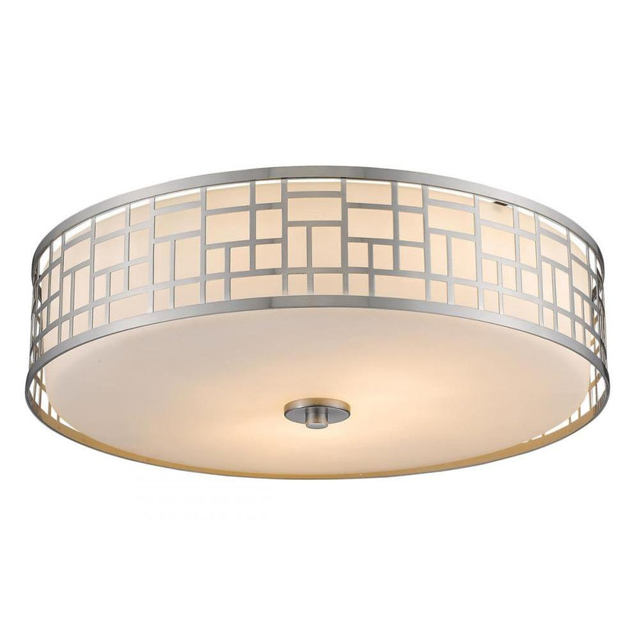 3 Light Flush Mount Light-Matte Opal