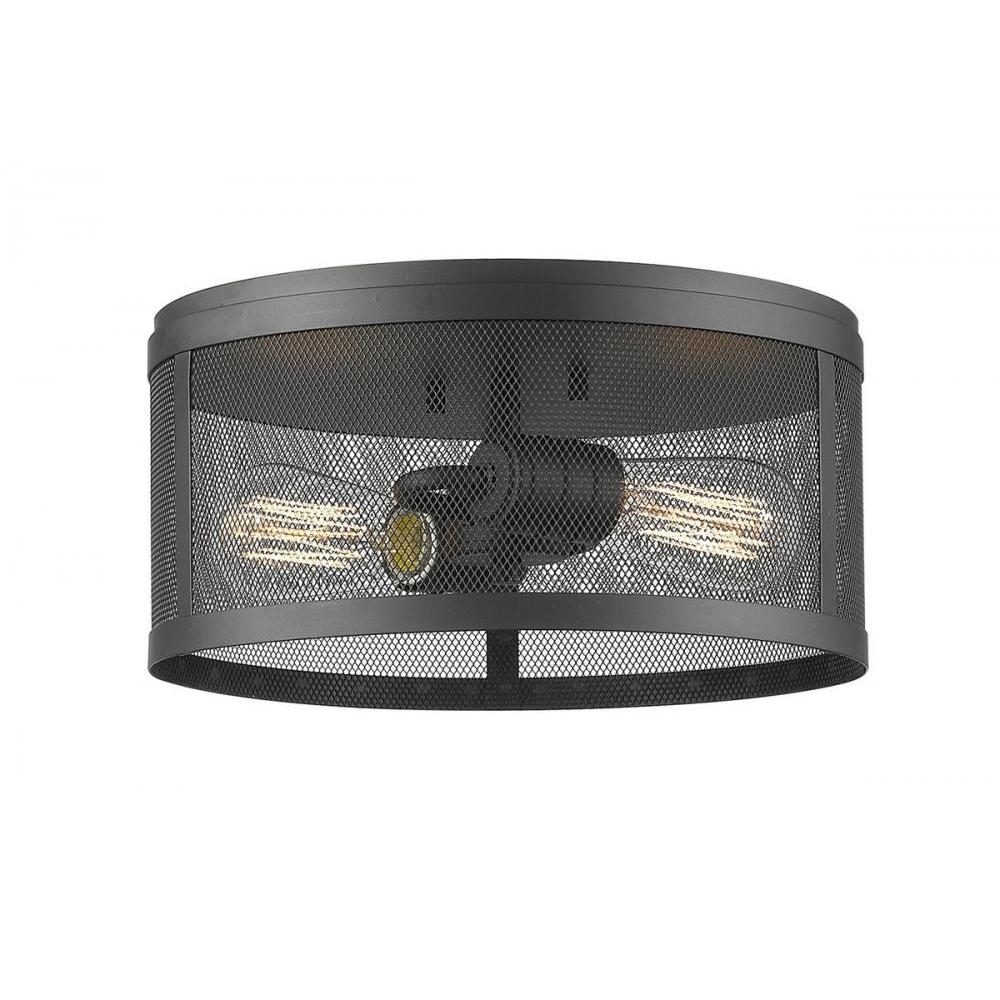 2 Light Flush Mount Light-Bronze