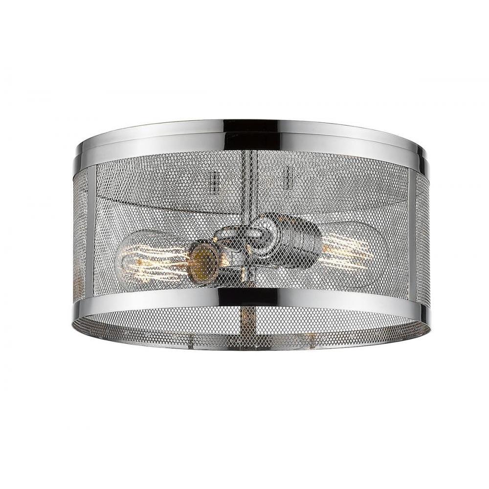 2 Light Flush Mount Light-Chrome