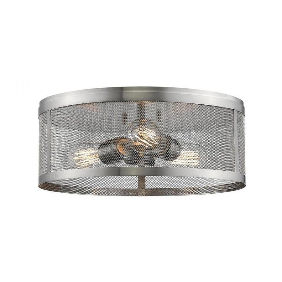 3 Light Flush Mount Light-Brushed Nickel