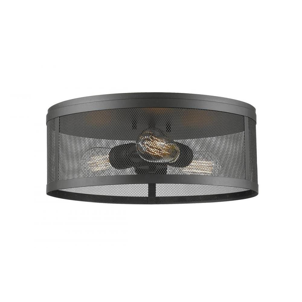 3 Light Flush Mount Light-Bronze