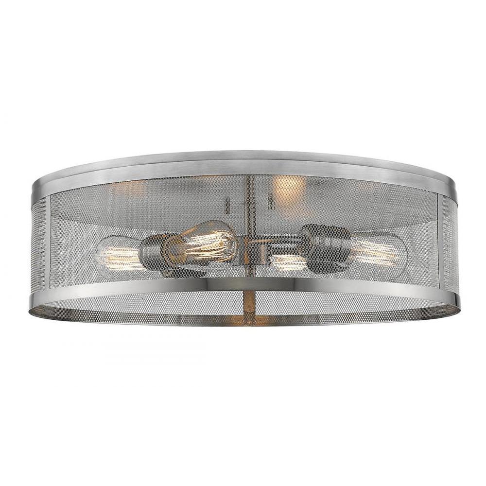 4 Light Flush Mount Light-Brushed Nickel