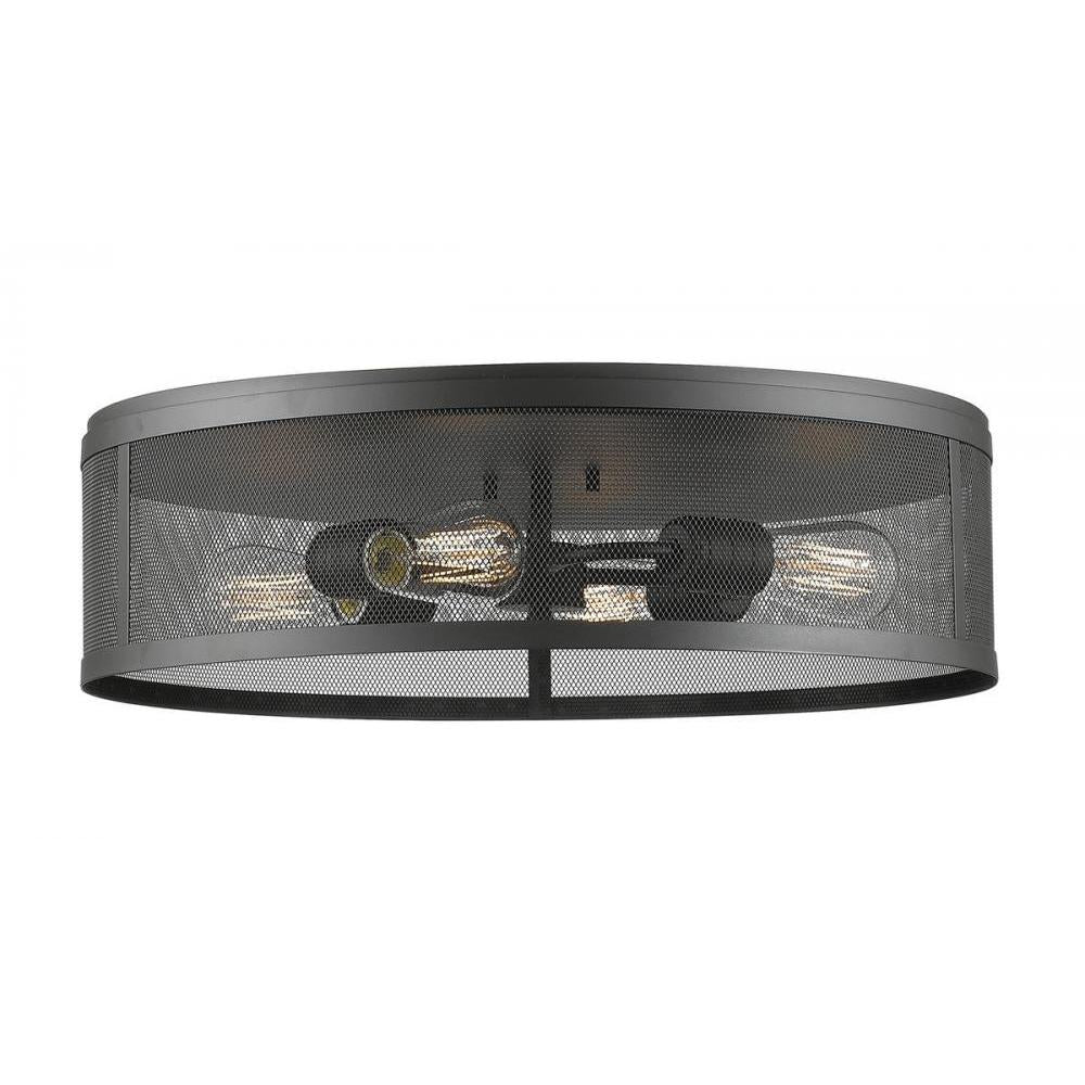 4 Light Flush Mount Light-Bronze