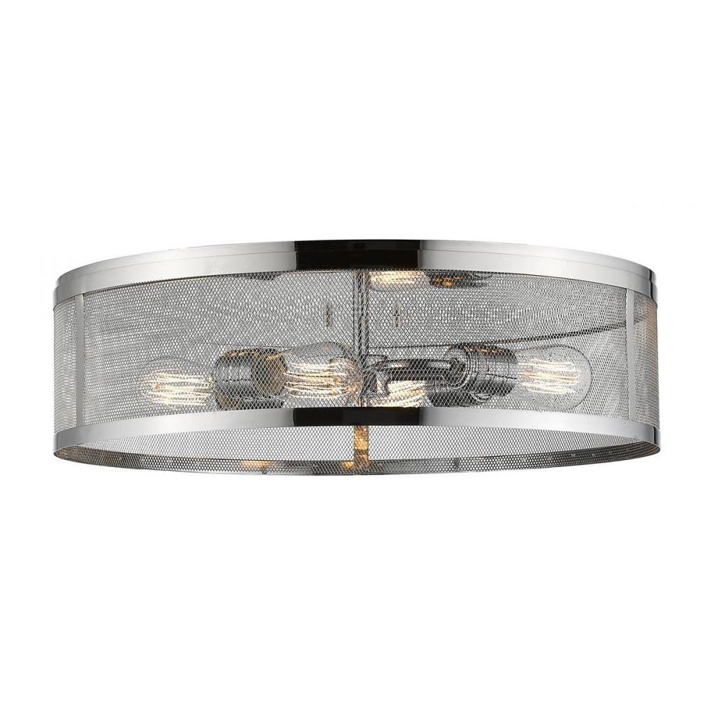 4 Light Flush Mount Light-Chrome
