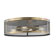 4 Light Flush Mount Light-Natural Brass