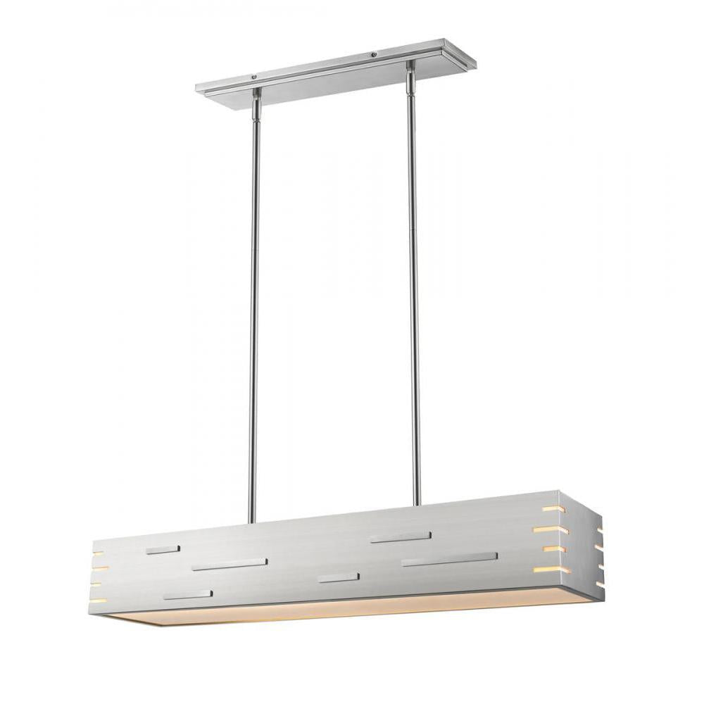 1 Light Linear Chandelier-Brushed Nickel