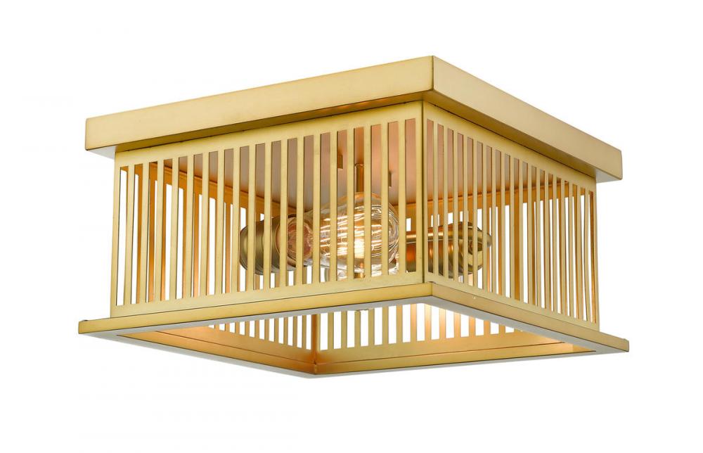 Z-Lite Lighting 333F2BR Flush Mount Industrial - Brass