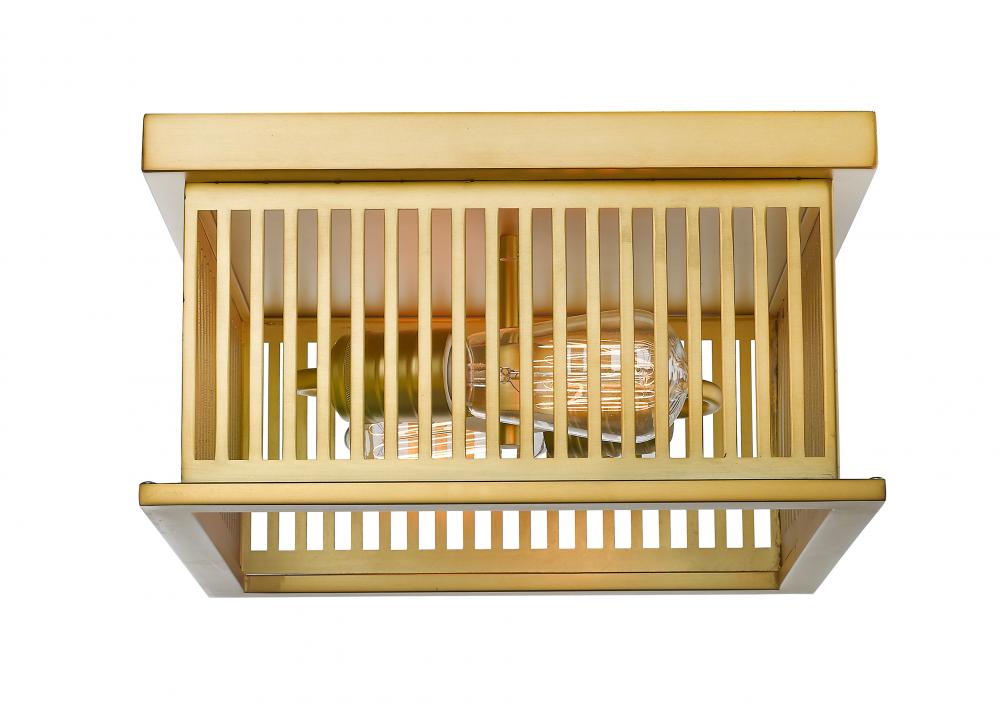 Z-Lite Lighting 333F2BR Flush Mount Industrial - Brass