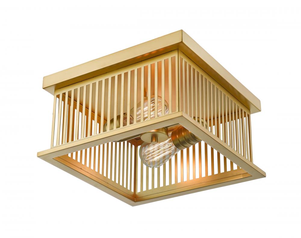 Z-Lite Lighting 333F2BR Flush Mount Industrial - Brass