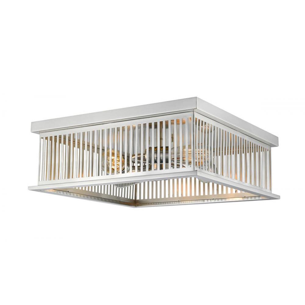 4 Light Flush Mount Light-Brushed Nickel