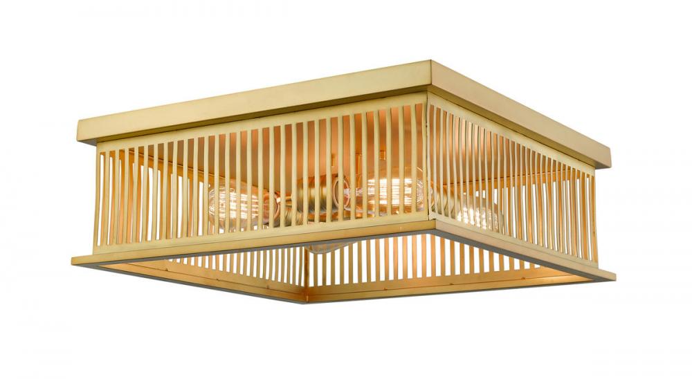 Z-Lite Lighting 333F4BR Flush Mount Industrial - Brass