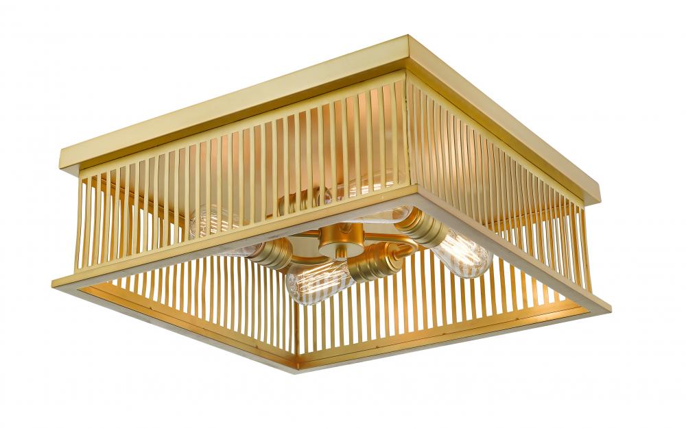 Z-Lite Lighting 333F4BR Flush Mount Industrial - Brass