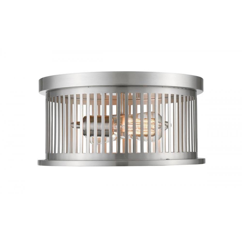 2 Light Flush Mount Light-Brushed Nickel