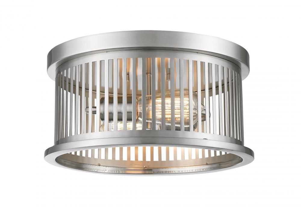 Z-Lite Lighting 334F2BN Flush Mount Industrial - Nickel