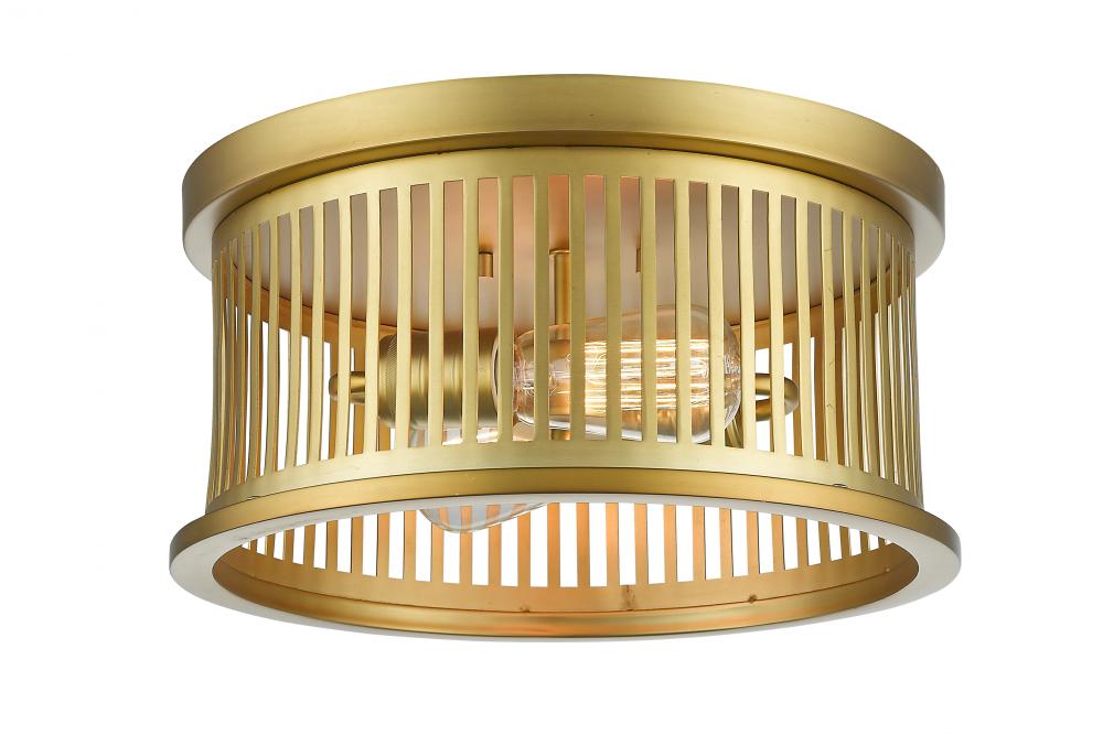 Z-Lite Lighting 334F2BR Flush Mount Industrial - Brass