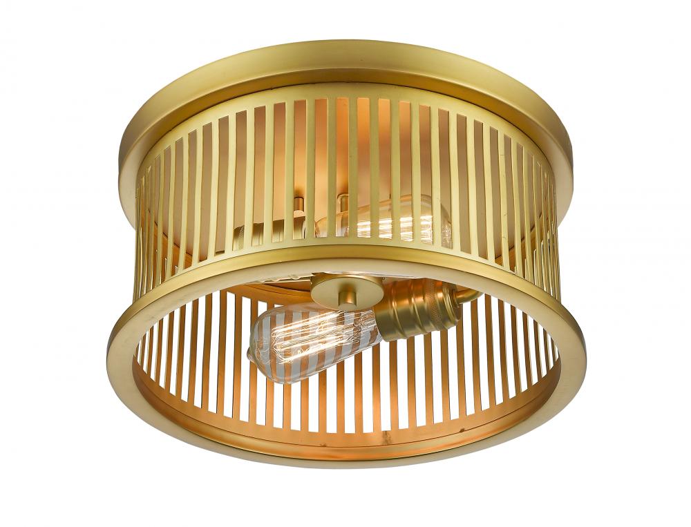 Z-Lite Lighting 334F2BR Flush Mount Industrial - Brass