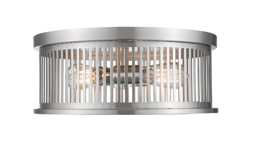 Z-Lite Lighting 334F3BN Flush Mount Industrial - Nickel