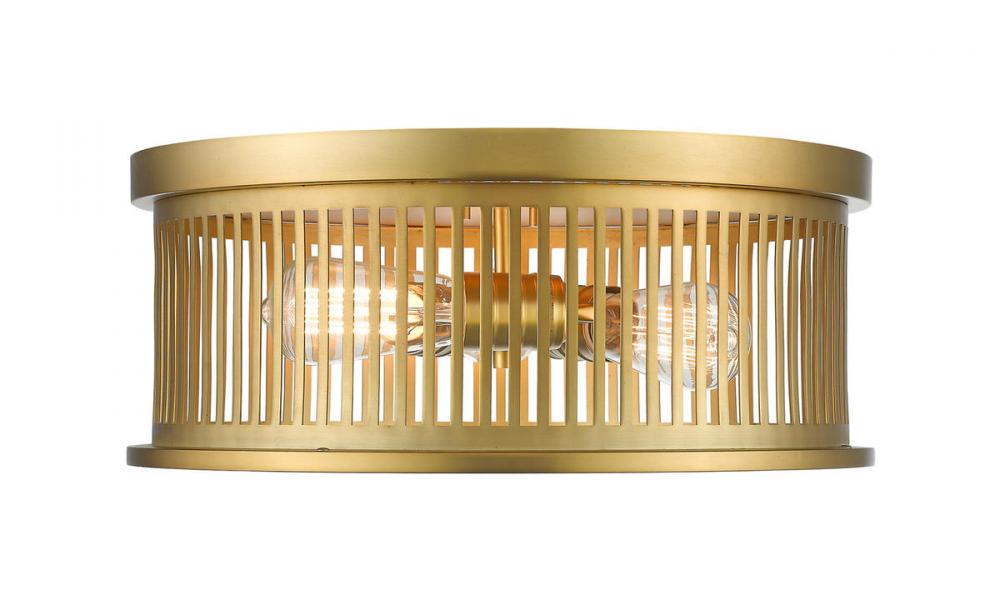 Z-Lite Lighting 334F3BR Flush Mount Industrial - Brass