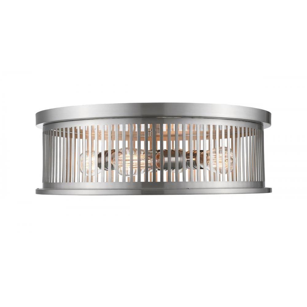 4 Light Flush Mount Light-Brushed Nickel