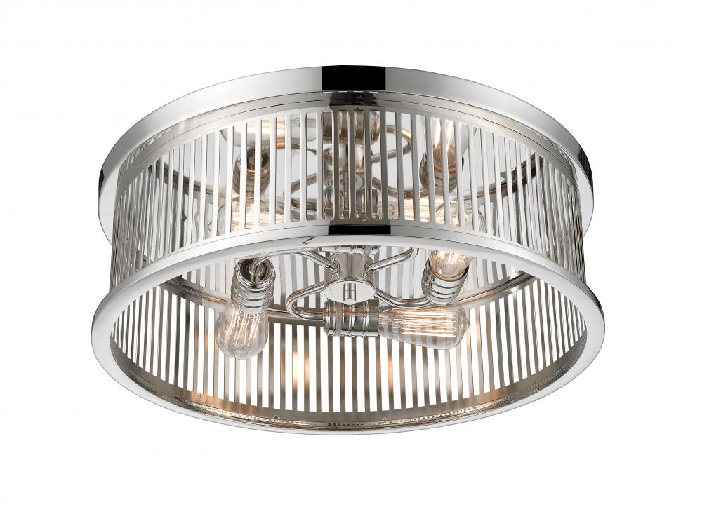 Z-Lite Lighting 334F4PN Flush Mount Industrial - Nickel