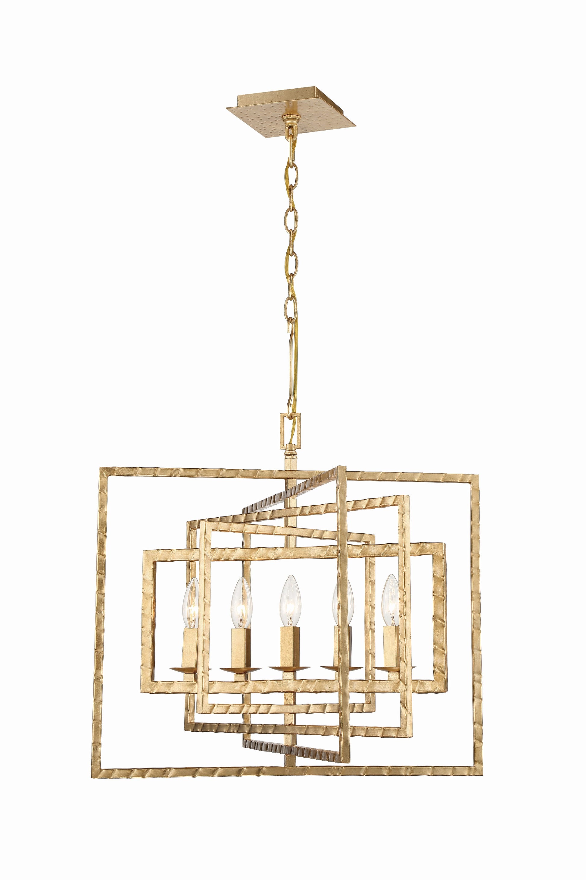 Crystorama Capri 336-GA – 24 Inch – 5 Light – Chandelier – Antique Gold – Damp Rated